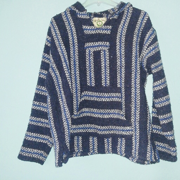 Baja Joe Sweaters | Baja Joe Vintage Pullover Hooded Mexican Poncho | Poshmark
